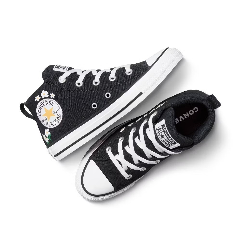 Converse Chuck Taylor All Star Street Sneaker Women's 7 M5 Mid-Top Black Flowers